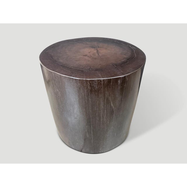 Impressive super smooth petrified wood side table. It’s fascinating how Mother Nature produces these exquisite 40 million...