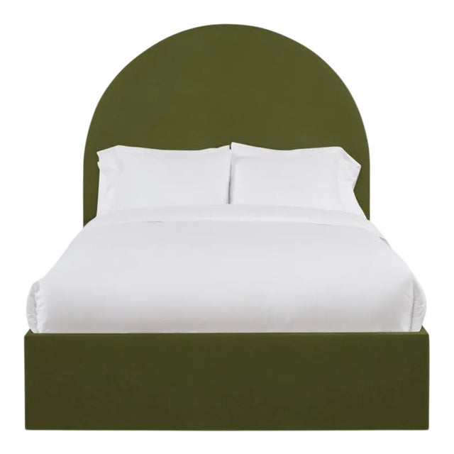 Poppy Twin Bedframe, Olive Velvet For Sale