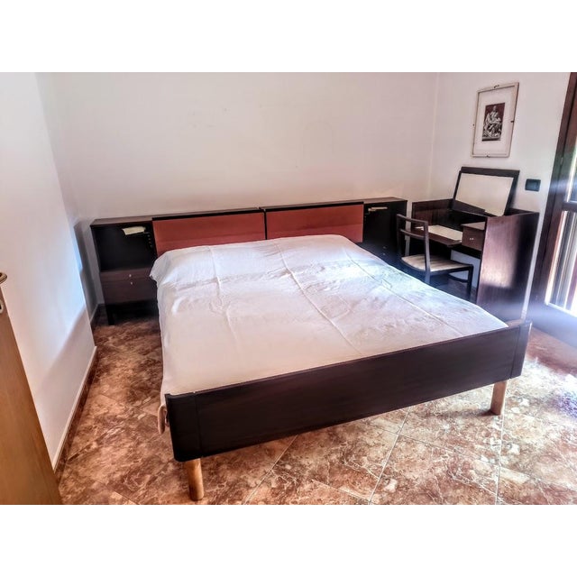 Double Bed with Headboard by Sarfatti for Mim, Italy, 1960s For Sale - Image 3 of 14