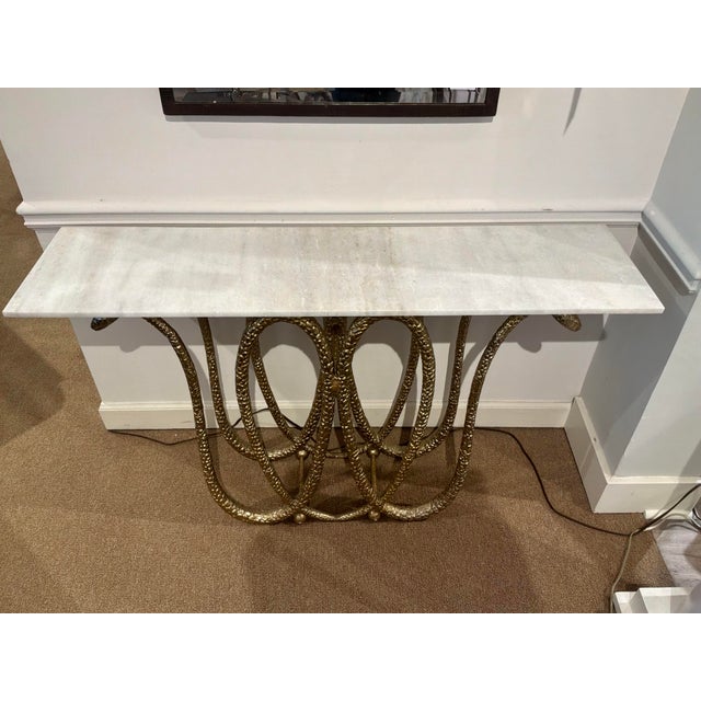 Modern Sagebrook Home Snake Console Marble Top For Sale - Image 3 of 6
