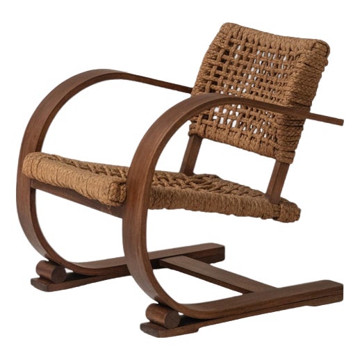 Mid-Century Rope Chair by Audoux & Minet, France, 1950s For Sale