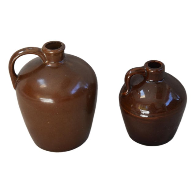American Roycroft Glazed Little Brown Jugs, S/ 2 For Sale - Image 3 of 6