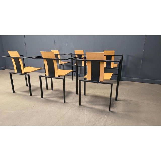 Wood Postmodern Dining Chairs by Karl Friedrich Förster for KFF, 1980s, Set of 6 For Sale - Image 7 of 15