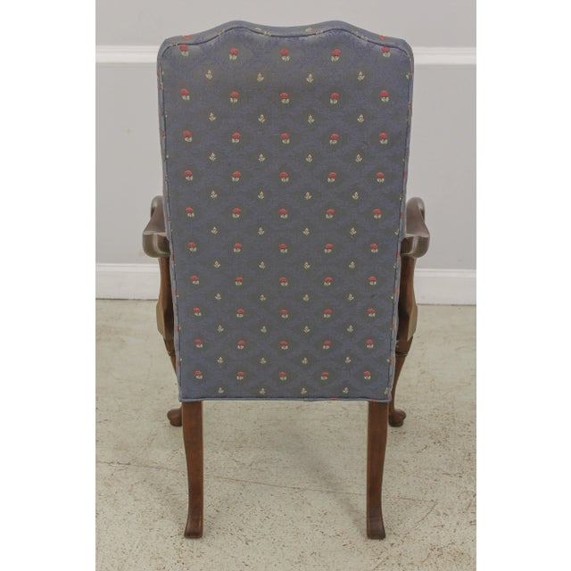 Pair Fairington Queen Anne Cherry Upholstered Open Armchairs For Sale - Image 4 of 13