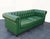 Modern Vintage Chesterfield Sofa Green Tufted Leather Couch For Sale - Image 3 of 12