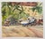 1970s Tropical Boats Watercolor by Earle For Sale - Image 4 of 4