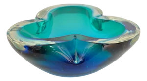 Large Sommerso Murano Glass Bowl attributed to Flavio Poli, 1960s