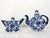 Vintage Chinese Blue & White Porcelain Tea Pot Set & Ornamental Egg Paperweight - 3 Pieces For Sale - Image 4 of 8