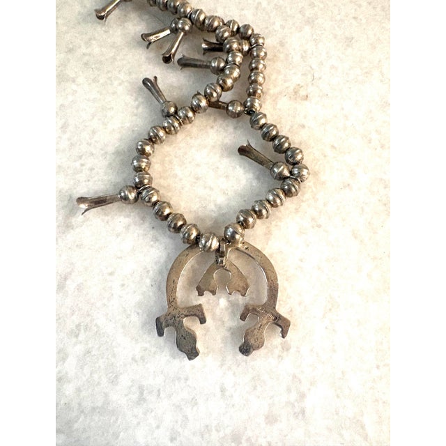 American Vintage Sterling Silver Beaded Squash Necklace For Sale - Image 3 of 4