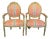 French Louis XVI Style Giltwood Armchairs -a Pair For Sale