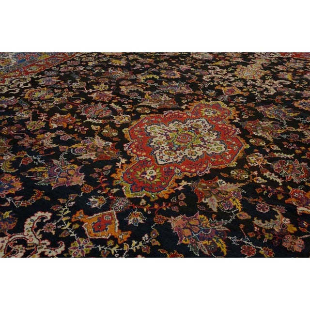 Black Splendid Black, Blue and Red Color With Medallion Pattern Vintage Bakhtiari Rug For Sale - Image 8 of 8