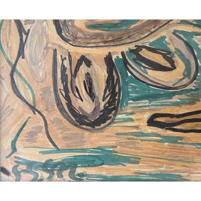 1970s Scandinavian Artist, Symbolist Composition, 1960s-1970s, Watercolor For Sale - Image 5 of 10
