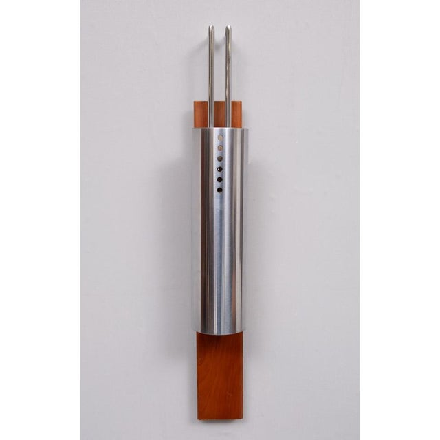 1970s Vintage Stainless Steel Tube Wall Lamps, France, 1970s, Set of 2 For Sale - Image 5 of 8