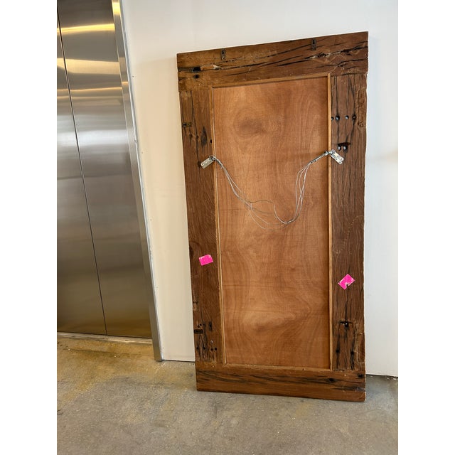 Rustic Wood Frame Floor Mirror For Sale - Image 9 of 9