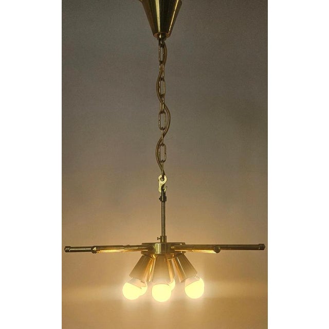 Mid-Century Brass Chandelier, 1970s For Sale - Image 15 of 17