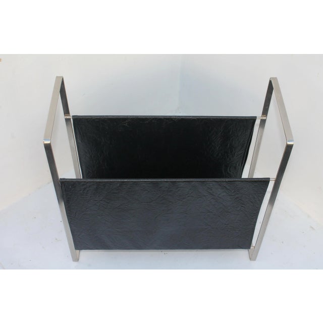 1970s 1970s Vinyl and Metal Modern Magazine Rack For Sale - Image 5 of 7