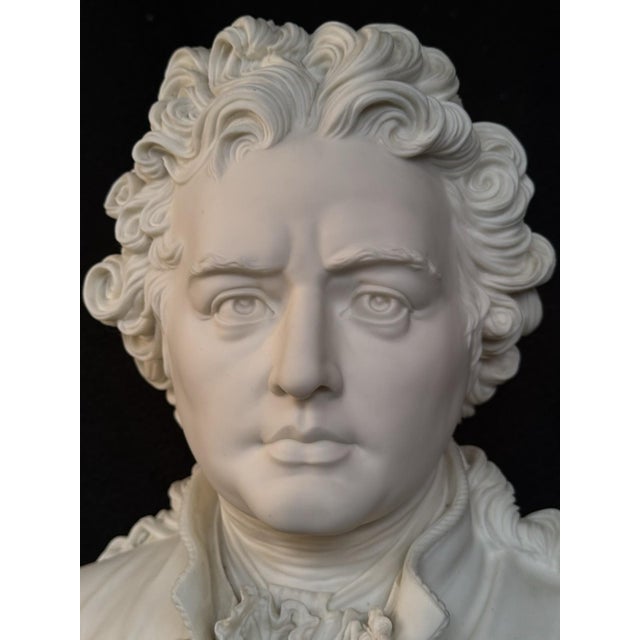 White Rare Large Antique Parian Johanne Wolfgang Von Goethe R & L Portrait Bisque Bust For Sale - Image 8 of 17