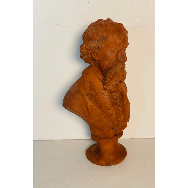 Antique Terracotta Bust Charles Dickens For Sale - Image 4 of 5