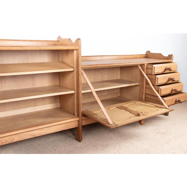 French Sideboard in Oak by Guillerme et Chambron for Votre Maison, 1960s For Sale - Image 15 of 18