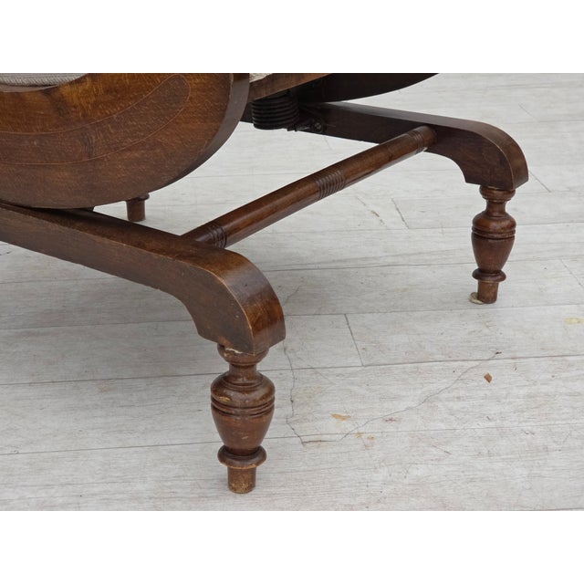 Danish Highback Rocking Chair in Handwoven Wool and Ash, 1930s For Sale - Image 9 of 18