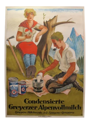 1925 Original German Art Deco Poster - Condensed Milk