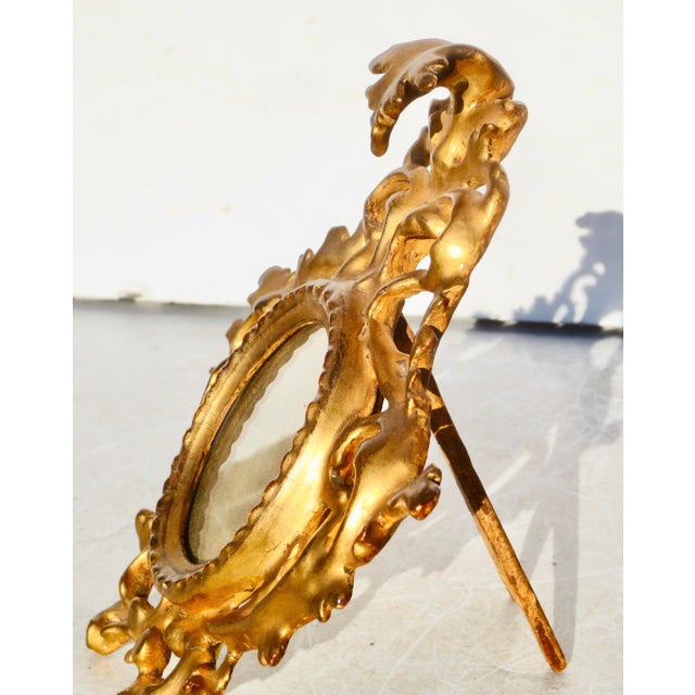 Baroque Antique Gilt Wood and Gesso Photo Frame Italian Circa 1900 For Sale - Image 3 of 9