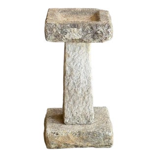 English Garden Stone Square Bird Bath For Sale