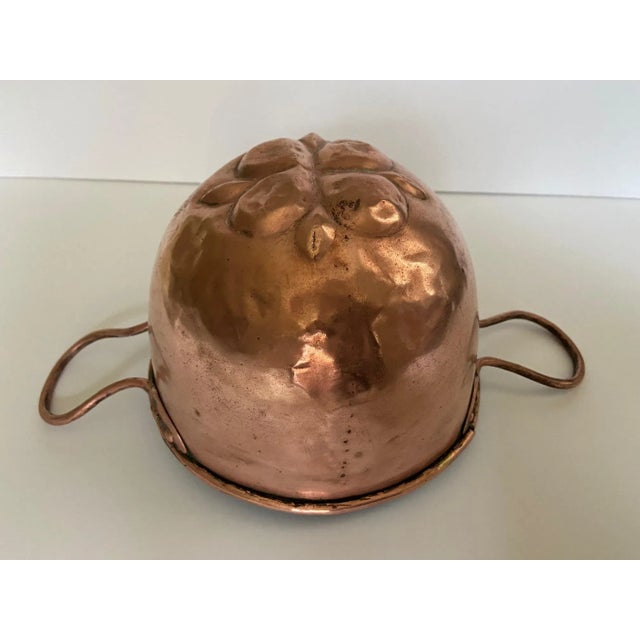 Antique Double Handle Copper Mold Tin Lining For Sale In West Palm - Image 6 of 6