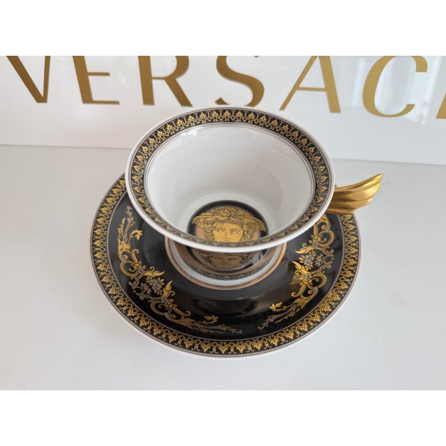 Postmodern Arcadia 2003 Tea Cup and Saucer by Versace for Rosenthal For Sale - Image 3 of 7