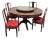 Vintage Asian Rosewood Round Dining Table + Four Chairs, Set For Sale