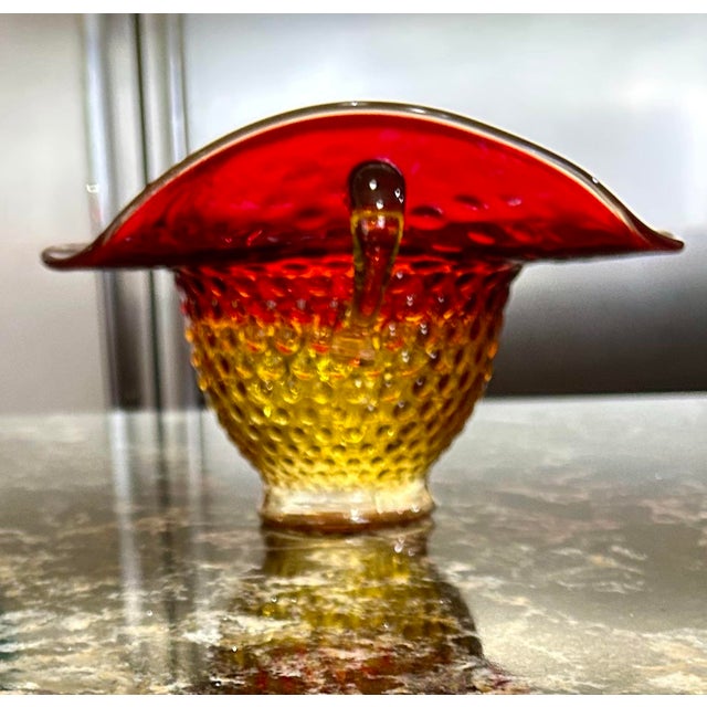 This Jack-in-the-Pulpit, hobnail-styled creamer/pitcher, is reminiscent of Victorian and early Edwardian eras—the hobnail...