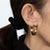 Oval Shimmer Hoop Earrings Vintage 14k Yellow Gold 1" Drops Estate Jewelry, Pair For Sale In Los Angeles - Image 6 of 6
