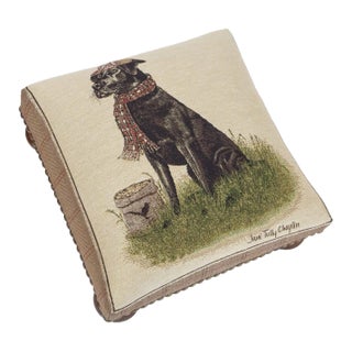 00 Sir Lancelot Labrador Tapestry Footstool For Sale