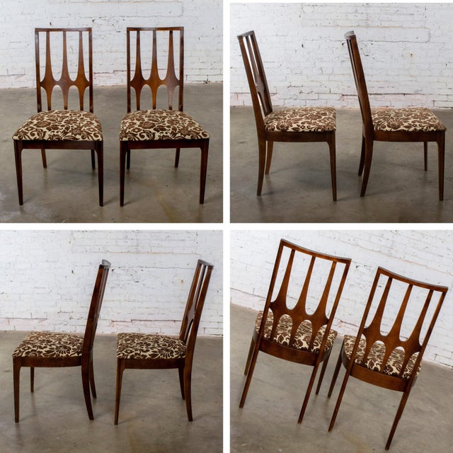 1962-1970 Mid Century Modern Broyhill Brasilia Walnut Dining or Side Chairs a Pair For Sale - Image 16 of 17