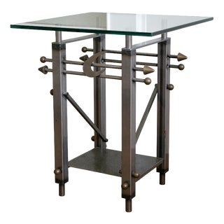 Postmodern Glass Side Table, 1990s For Sale