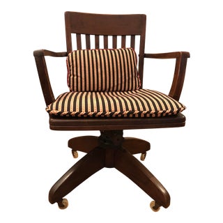 Vintage Walnut Office Chair For Sale