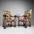 Antique Armchairs in Walnut with Ikat Pattern, Late 19th Century, Set of 2 For Sale - Image 5 of 18