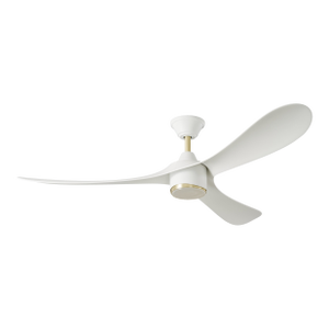Linari Aerocurve Led Ceiling Fan - White and Brushed Brass Finish