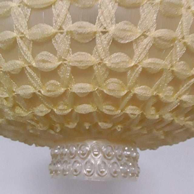 Vintage German Yellow Nylon Ceiling Lamp, 1970s, in Good conditions. Designed 1970 to 1979 European Plug (up to 250V).The...