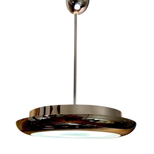 Mid-Century Modern Bauhaus Modern UFO Pendant Light by Josef Hurka for Napako, 1950s For Sale - Image 10 of 10