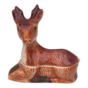 Small Majolica Brown Deer Tureen Caugant, Circa 1950