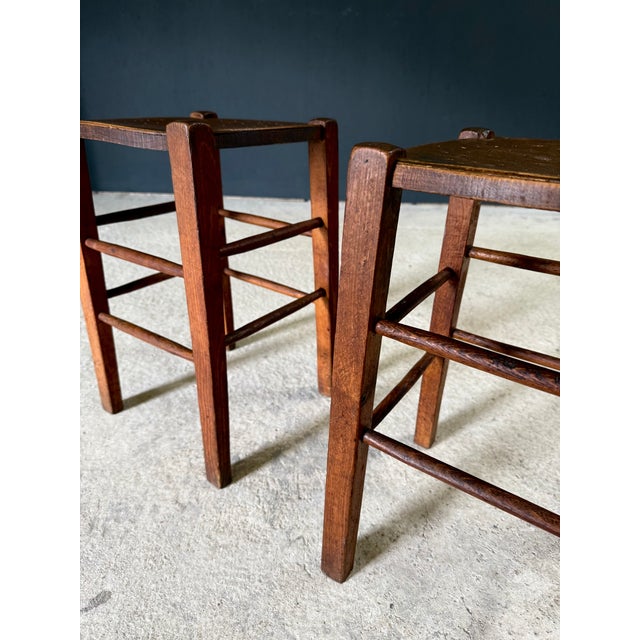French Country Bistro Stools, 1930s, Set of 2 For Sale - Image 14 of 16