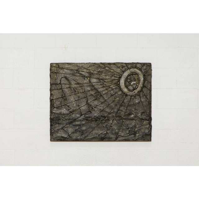 Brutalist Brutalist Bronzed Resin Wall Relief Sculpture, Style of Paul Evans, c 1970s For Sale - Image 3 of 12
