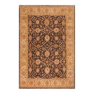 Classic Ziegler Brown Tan Hand-Knotted Wool Rug - 8'2'' X 9'11'' For Sale