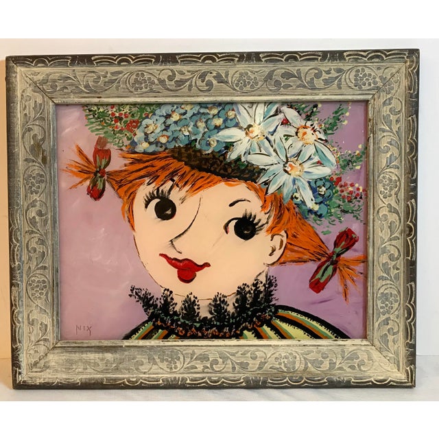 Vintage Reverse Glass Painting Signed By Artist Chairish