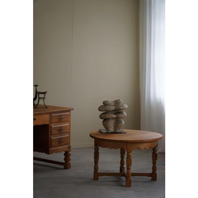 Brutalist Mid-Century Danish Side Table in Oak by Henning Kjærnulf, 1960s For Sale - Image 3 of 14