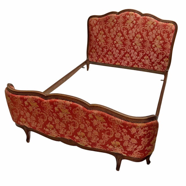 Bring timeless French elegance into your bedroom with this stylish double-size / full demi-corbeille bed frame. The...