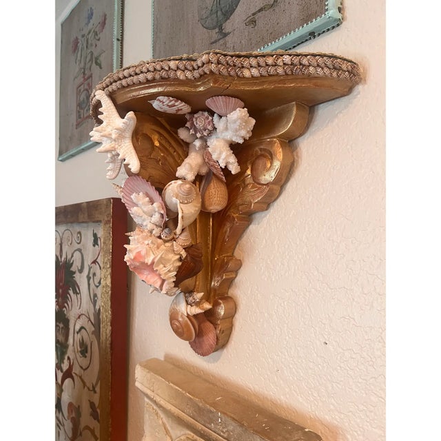 Baroque Italian Grotto Baroque Style Carved Giltwood Wall Brackets For Sale - Image 3 of 6