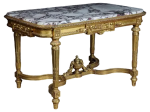 French Louis XVI Salon Table Gilded, 1910s