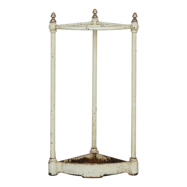 Corner Umbrella Rack in Mint Green, 1890s For Sale